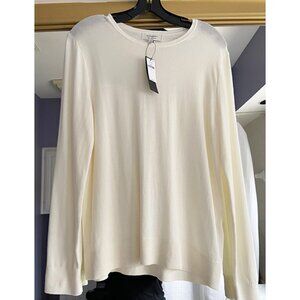 Banana Republic: Forever Yarn long sleeve lightweight sweater, size L, off white